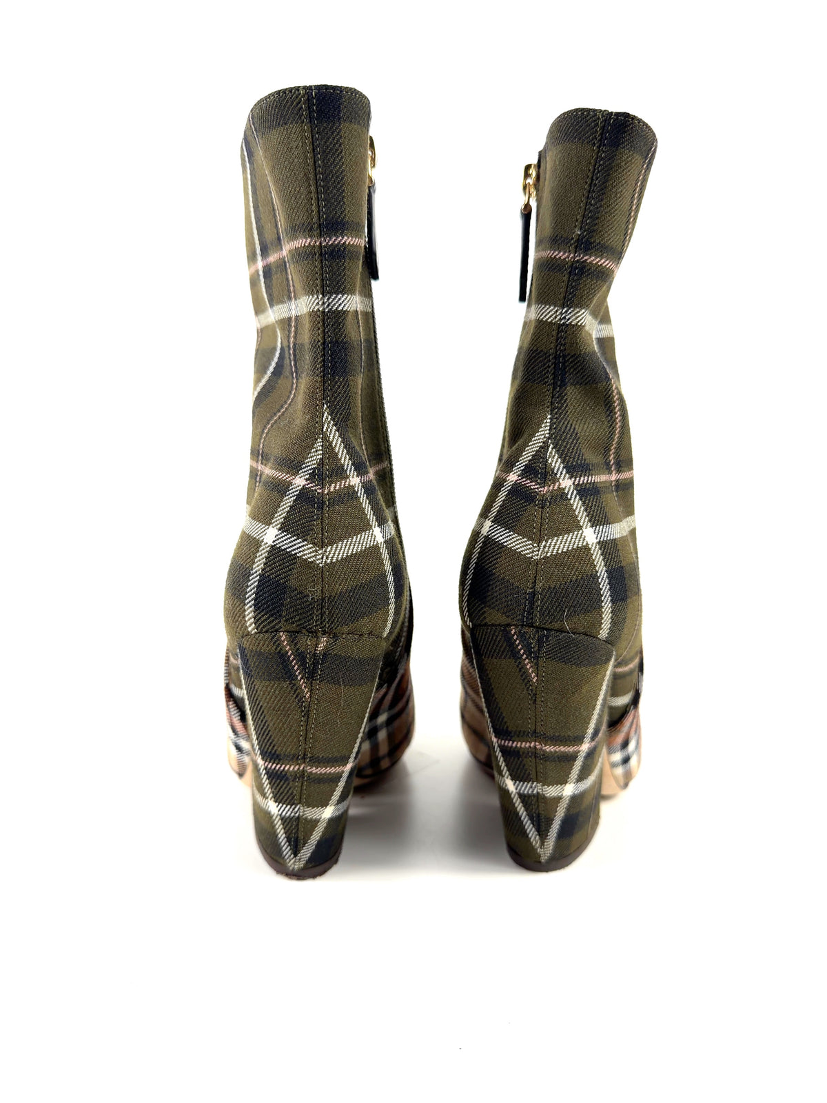 Burberry Multicoloured patchwork tartan pointed-toe boots, size UK 5 EU 38 👠 — back