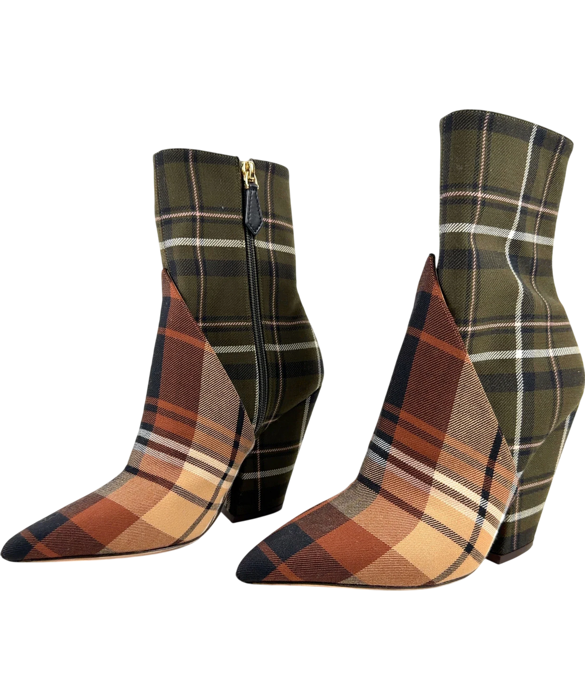Burberry Multicoloured patchwork tartan pointed-toe boots, size UK 5 EU 38 👠 — label