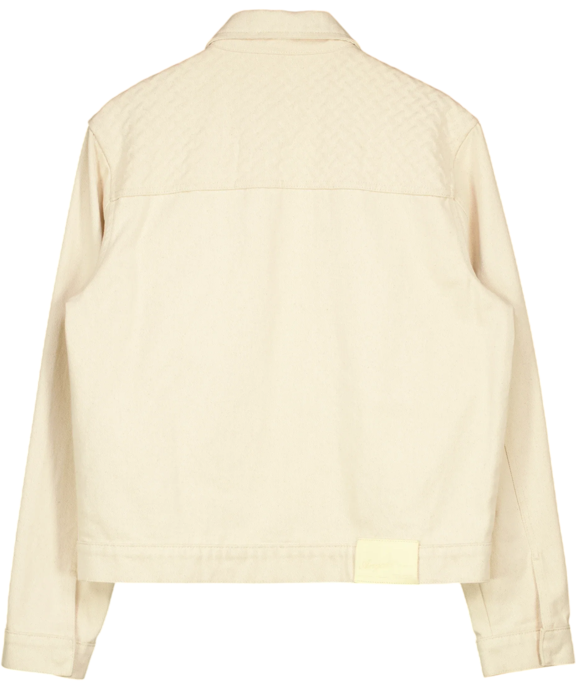 AXEL ARIGATO Beige Grate Embossed Zip Cotton/Denim Jacket, size UK M — back