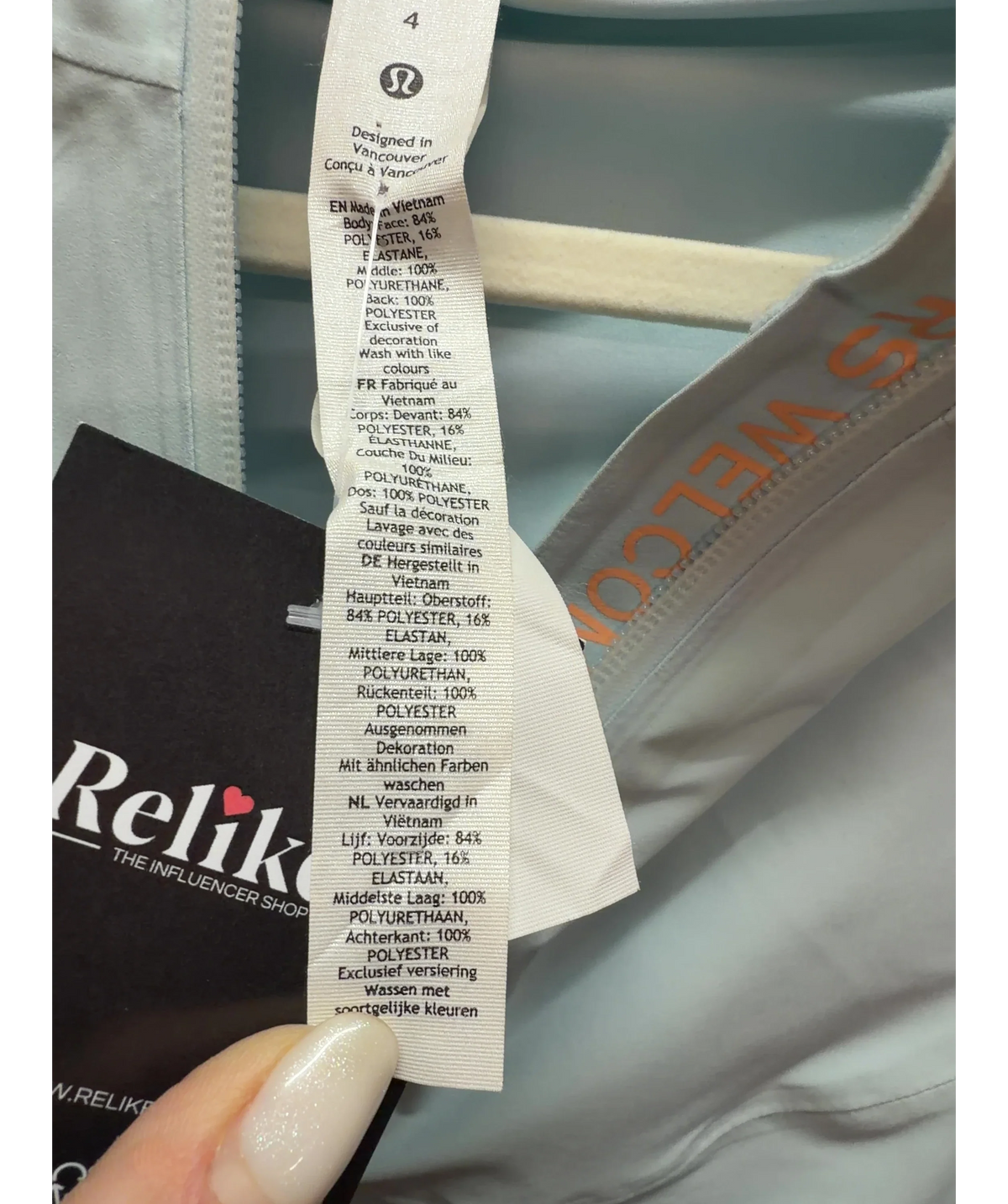 Lululemon Blue Colour, size UK 8 — care label