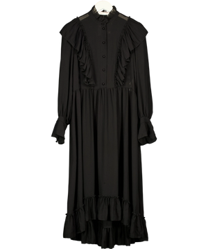 See by Chloé Black Ruffled Midi Dress  FR40 UK 12