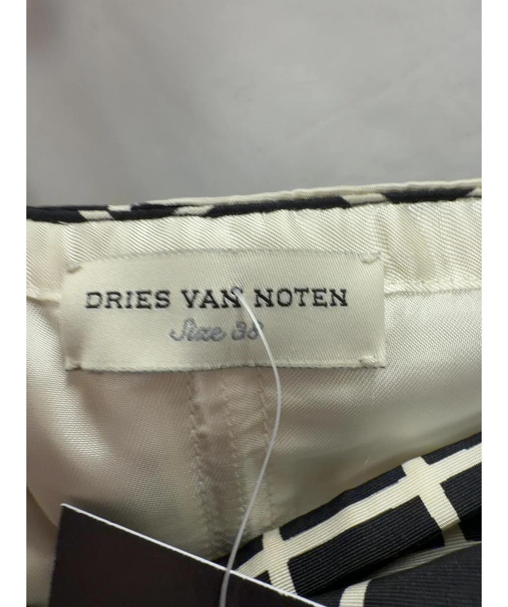 Dries Van Noten Blue colour-blocked grid maxi dress, size UK 10 — detail