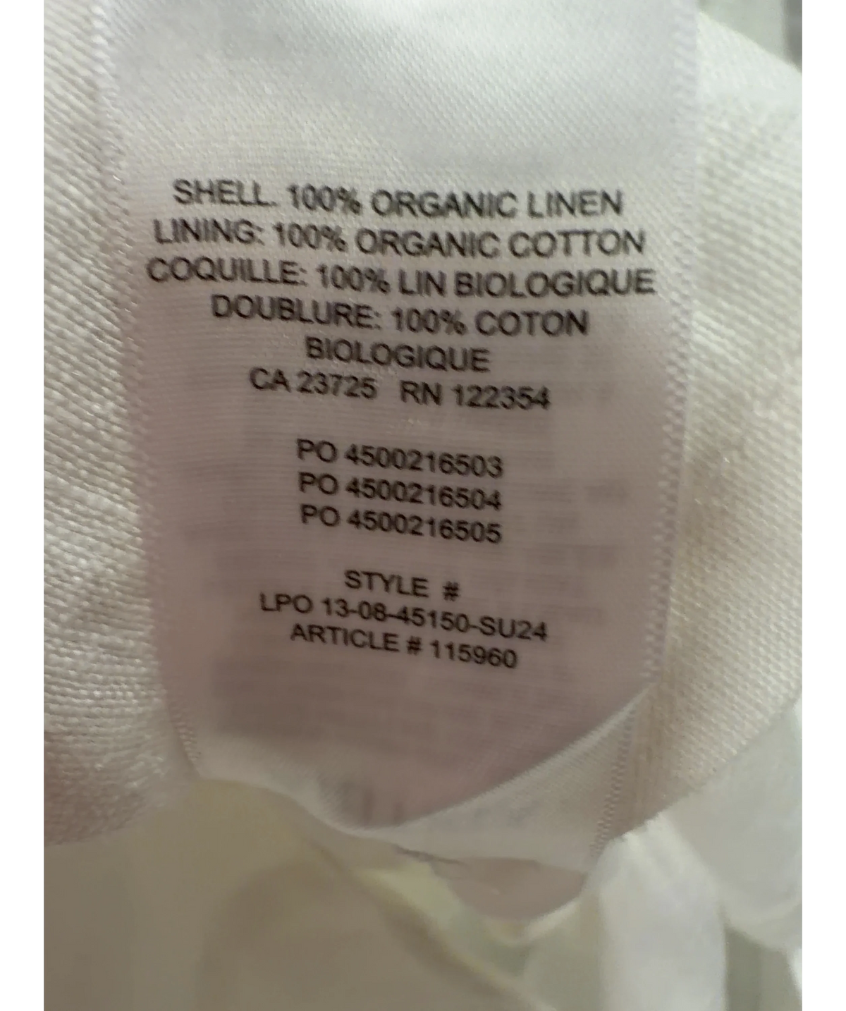 Little Moon White Elba Linen Dress, size UK 4 — label