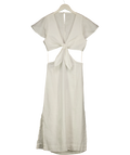 Little Moon White Elba Linen Dress, size UK 4 — front