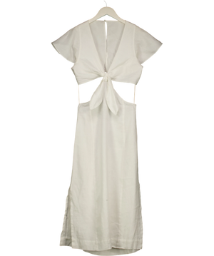 Little Moon Elba Linen Dress White UK 4