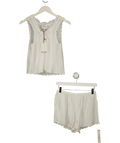 Reformation Cream Hazel Pajama Set, size UK S — front