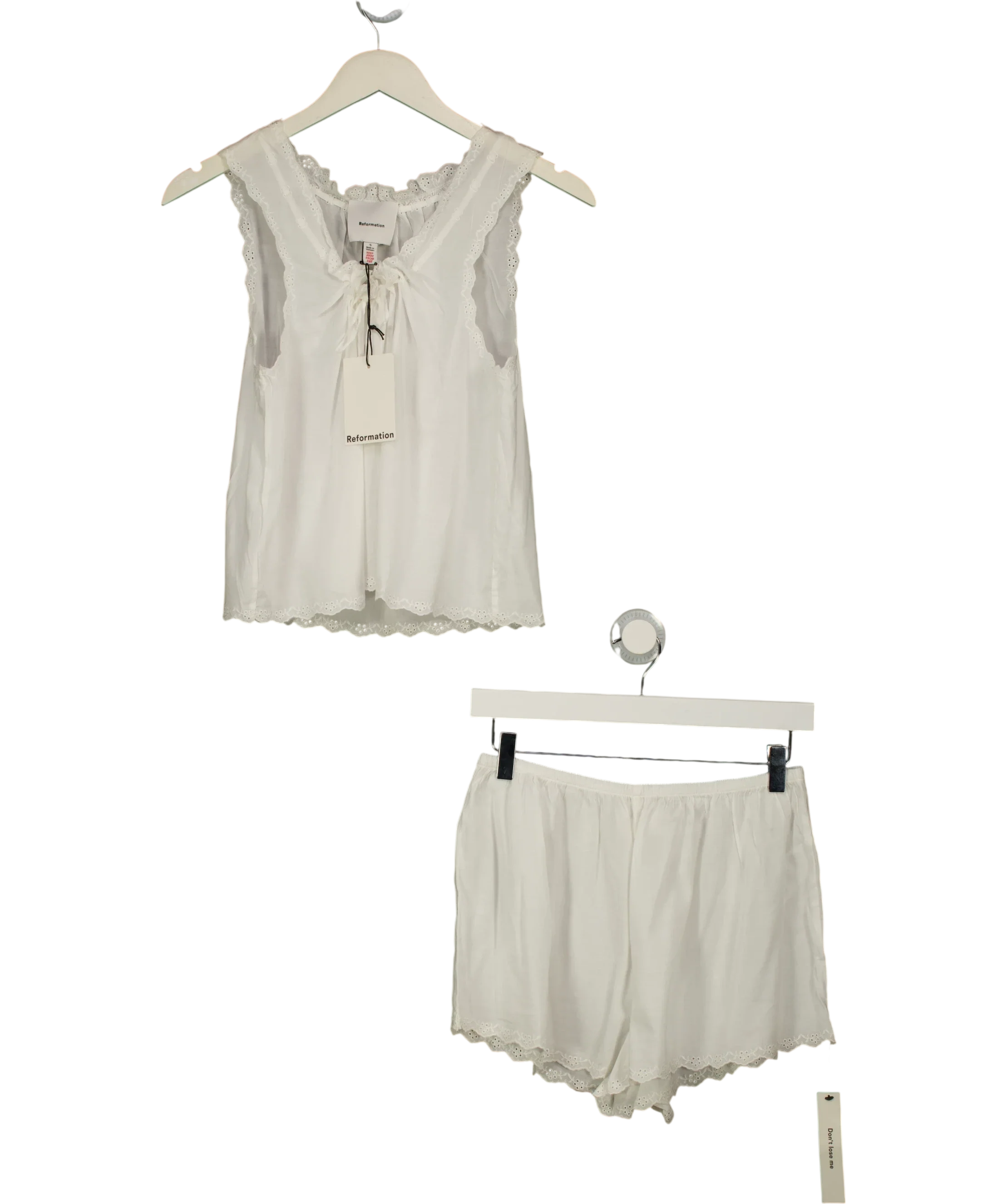 Reformation Cream Hazel Pajama Set, size UK S — front