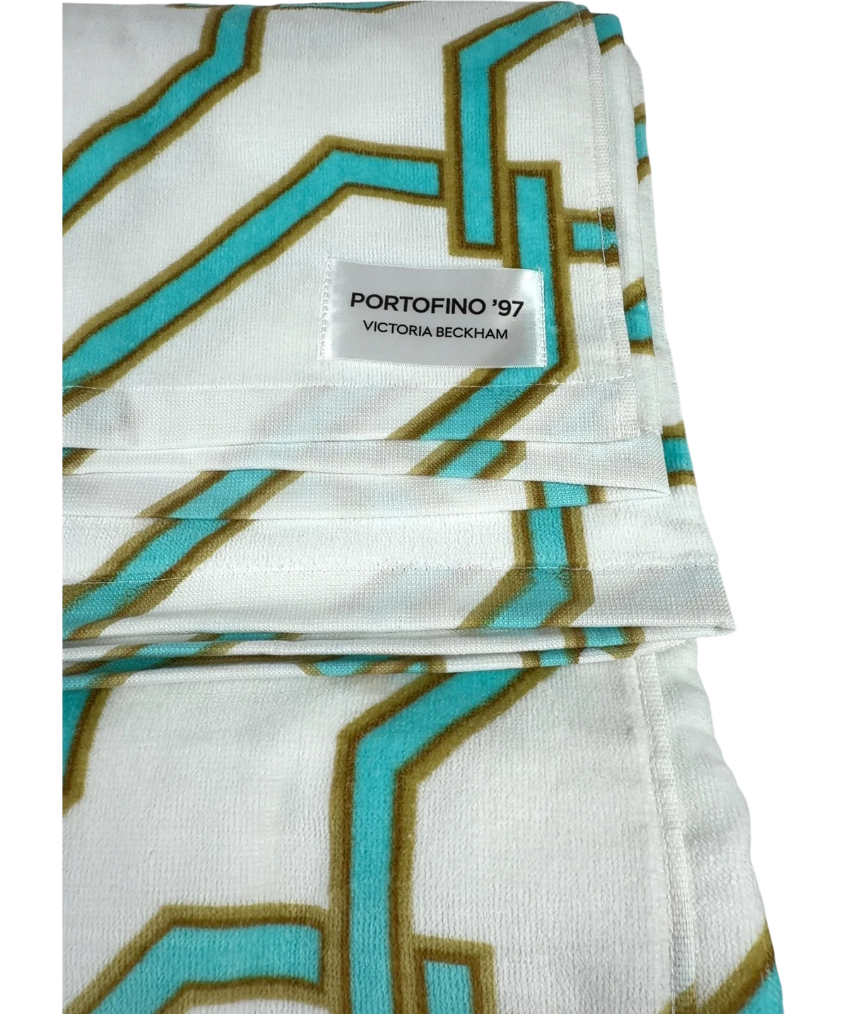 Victoria Beckham White Portofino '97 Beach Towel — fabric detail