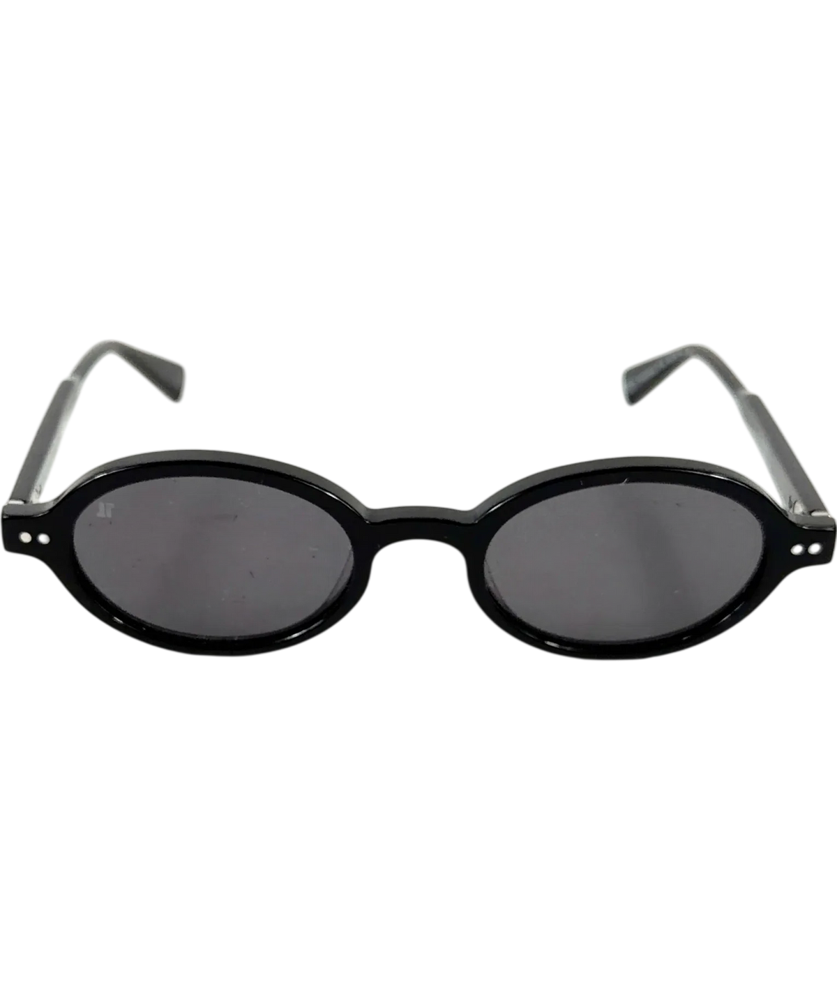 jimmy fairly Black oval sunglasses — front