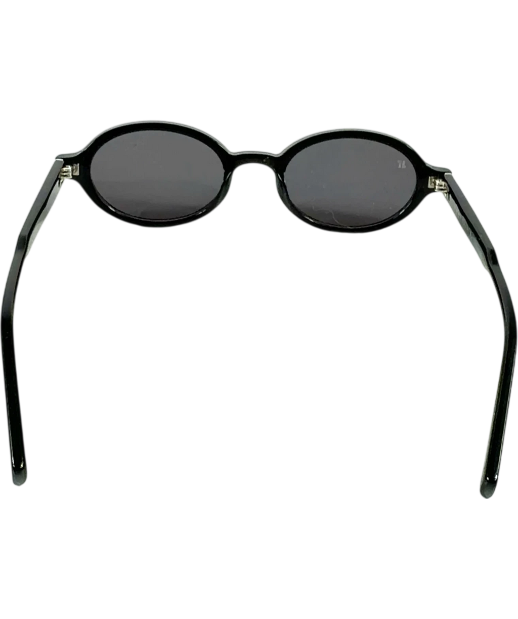 jimmy fairly Black oval sunglasses — back
