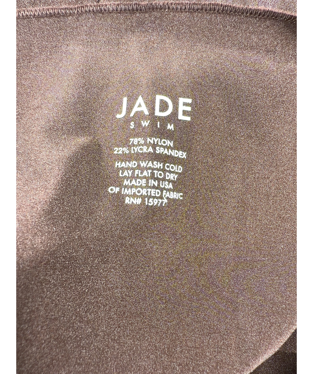 Jade Swim Brown Colour — care label