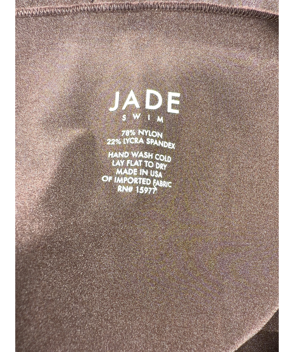Jade Swim Brown Colour — care label