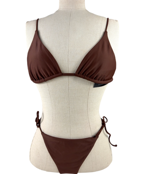 Jade Swim 2-PIECE  Brown Triangle Bikini  - TOP UK L  / BOTTOMS UK S