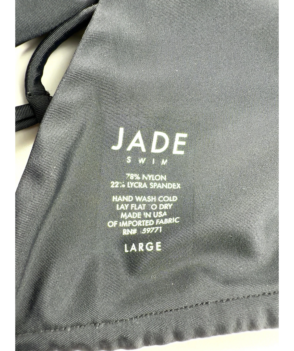 Jade Swim Black Colour, size UK L — care label
