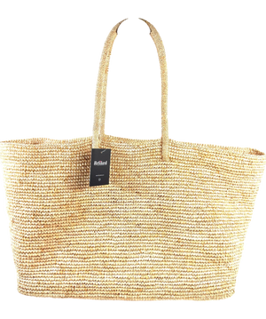 COS Beige Woven Straw Tote Bag