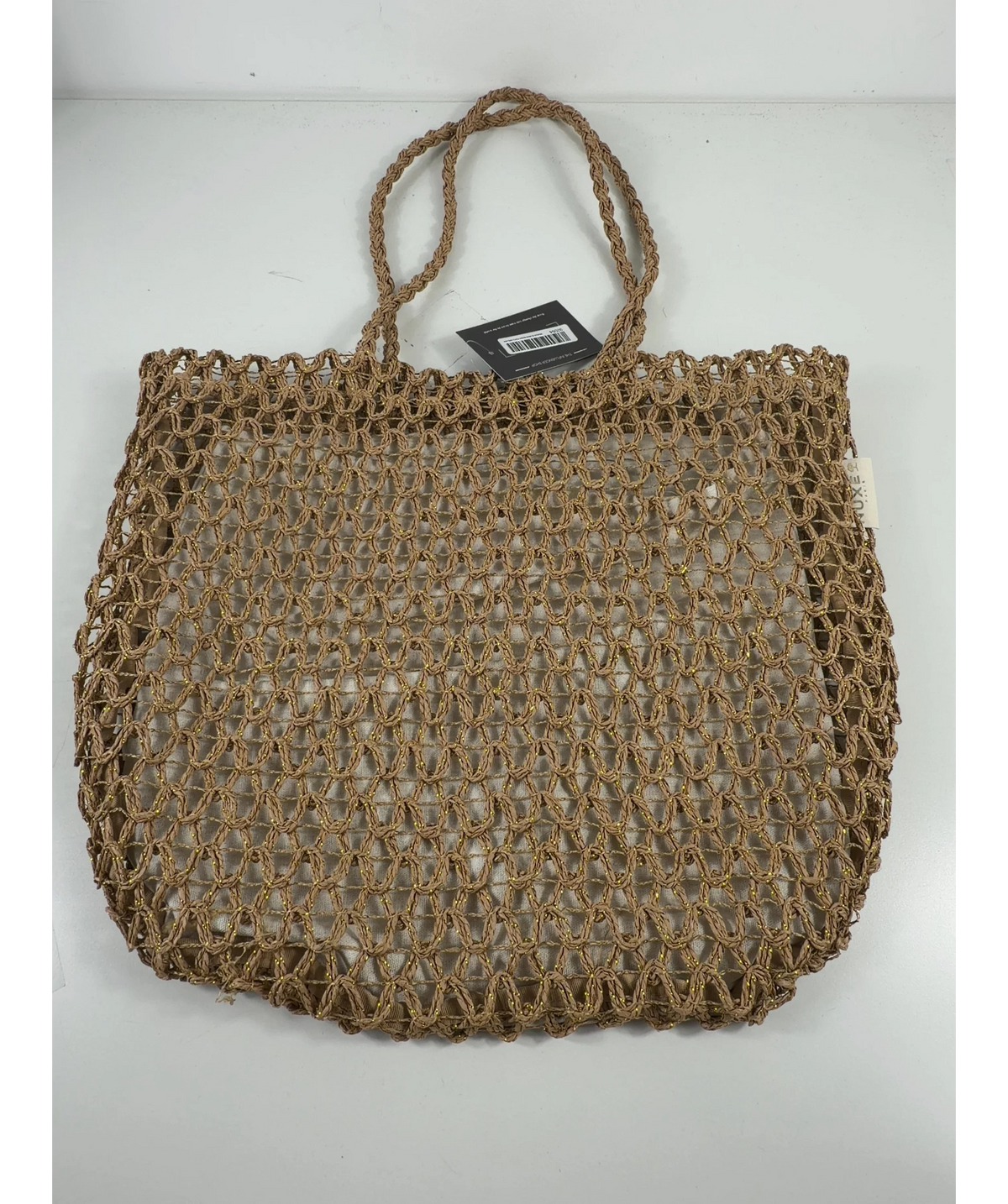 Nuxe Beige Woven Straw Summer Beach Bag One Size — Size