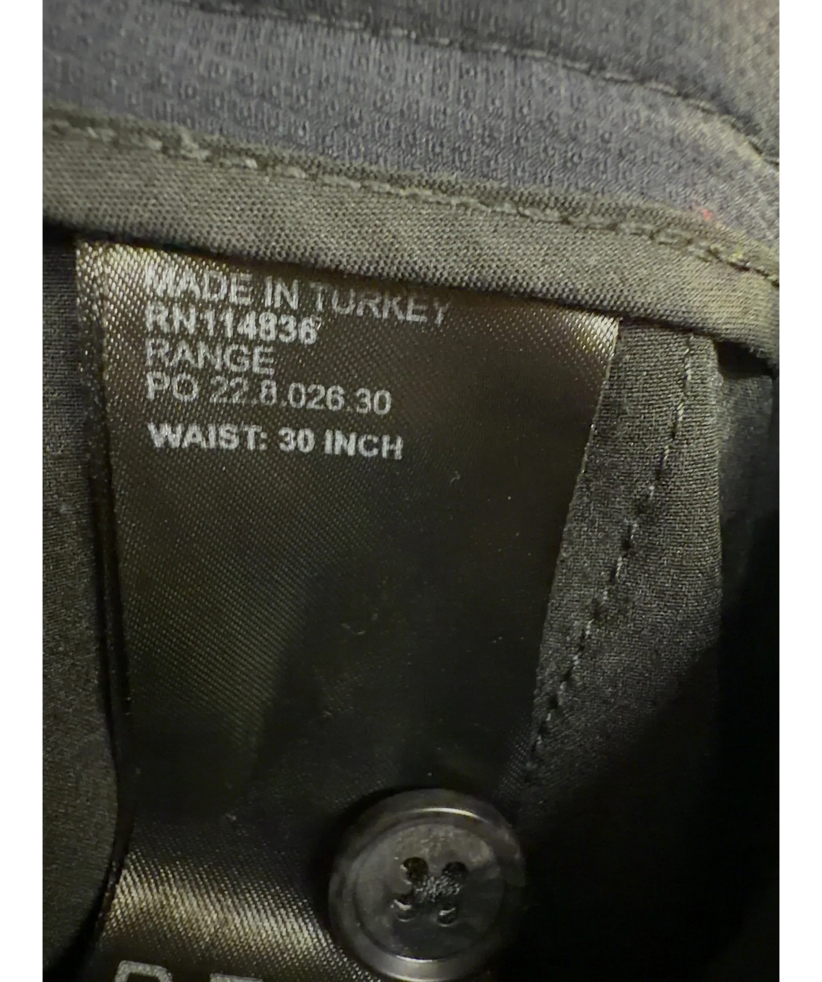 REISS Black Colour, size W30 — care label