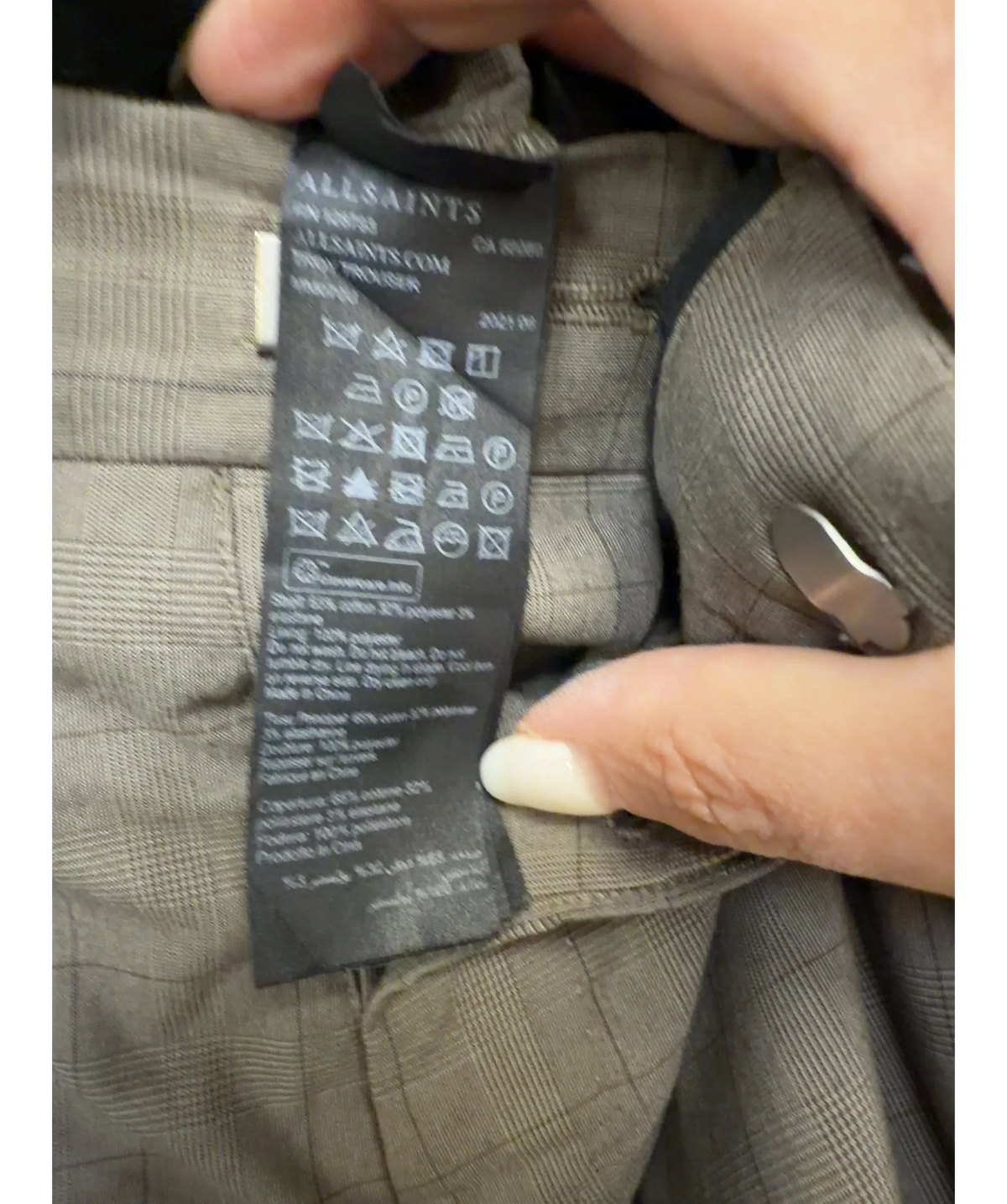 ALLSAINTS beige Troy Trouser, size W30 — label