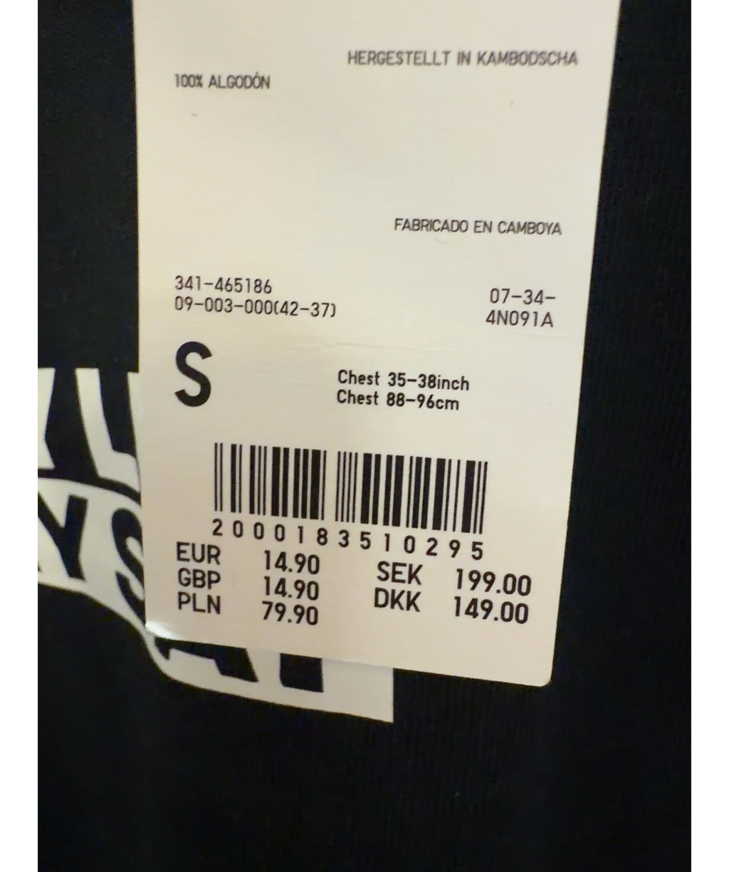 Uniqlo Black My Life My Say campaign slogan t-shirt, size UK S — label