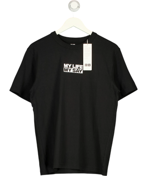 Uniqlo My Life My Say Campaign Slogan T-Shirt Black UK S