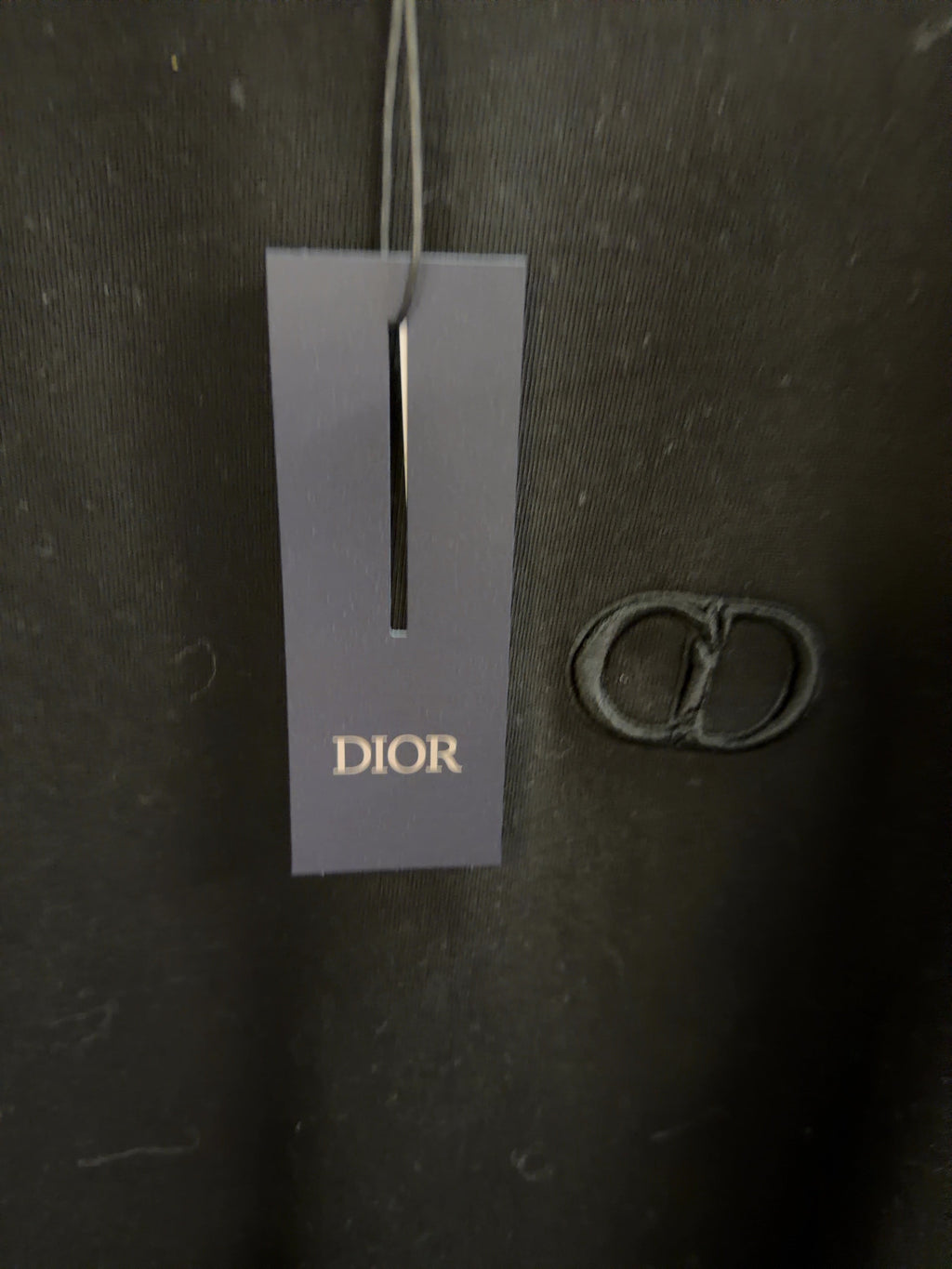Dior Black CD Icon T-Shirt, size UK L — detail