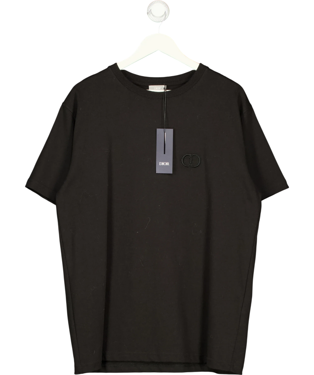 Dior Black CD Icon T-Shirt, size UK L — front