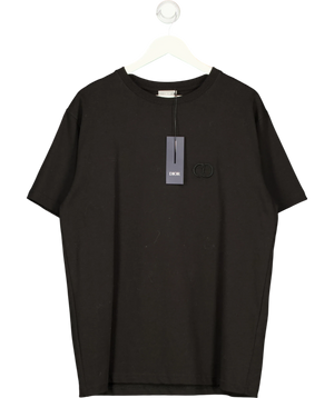 Dior CD Icon T-Shirt Black Embroidered UK L