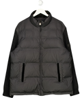 Paul & Shark Black Typhoon Wind hybrid quilted puffer jacket with knit sleeves, size UK XL — front