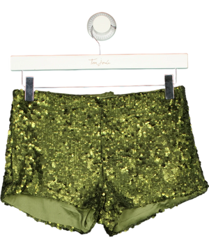 Bershka Green And Metallic Sequin Shorts UK S