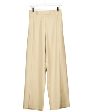 Lilysilk BeigeLilysilk Wool Silk High-Waisted Wide Leg Trousers Almond  UK 6