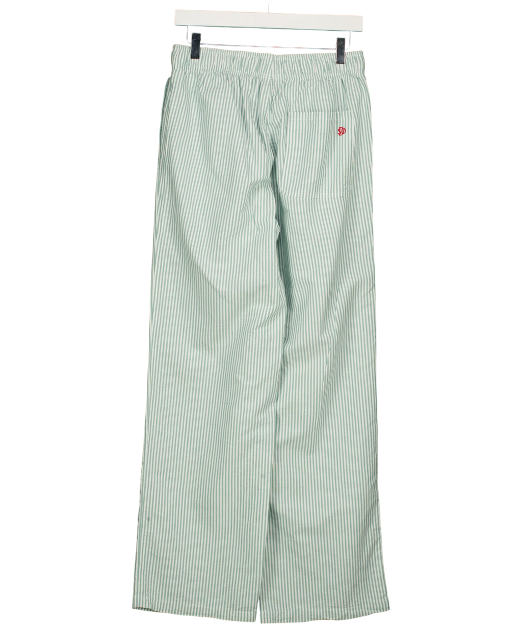 Superdry Green Cotton Stripe Trousers, size UK 10 — back
