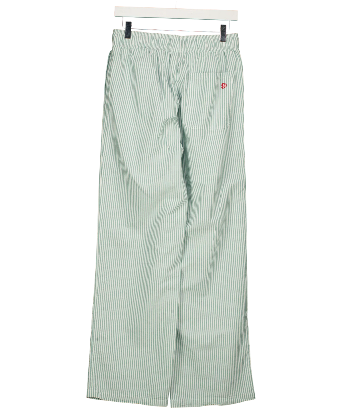 Superdry Green Cotton Stripe Trousers, size UK 10 — back