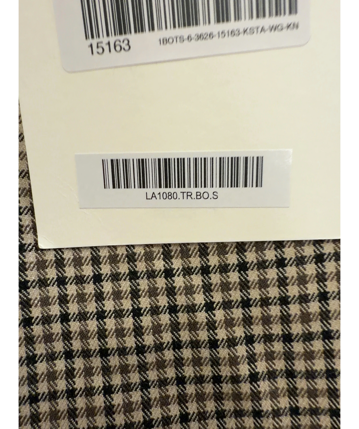 LOUNGE Brown Houndstooth Trousers, size UK S — label