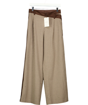 LOUNGE Houndstooth Trousers Brown UK S