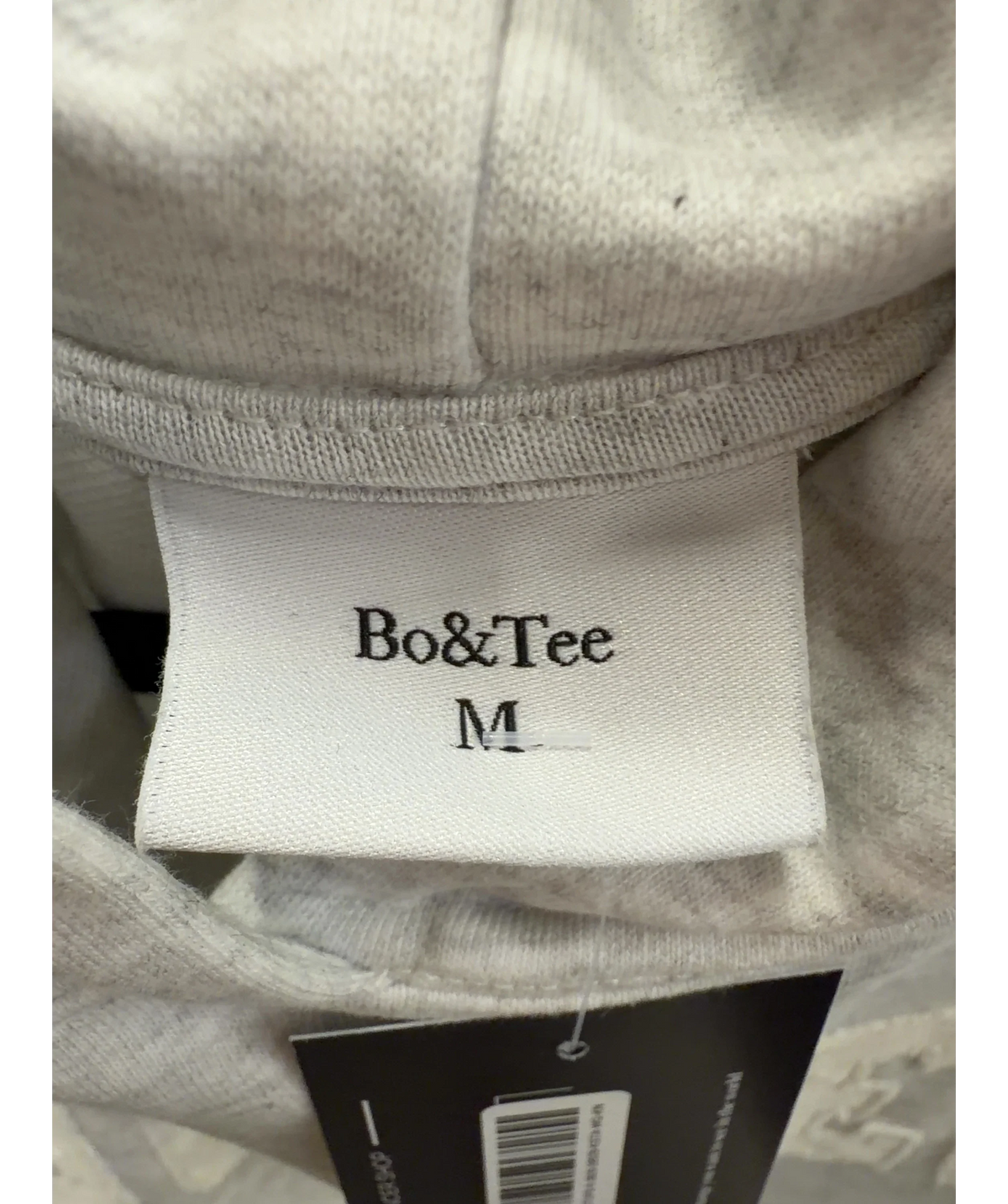 Bo&Tee Grey Oversized Applique Hoodie, size UK M — detail