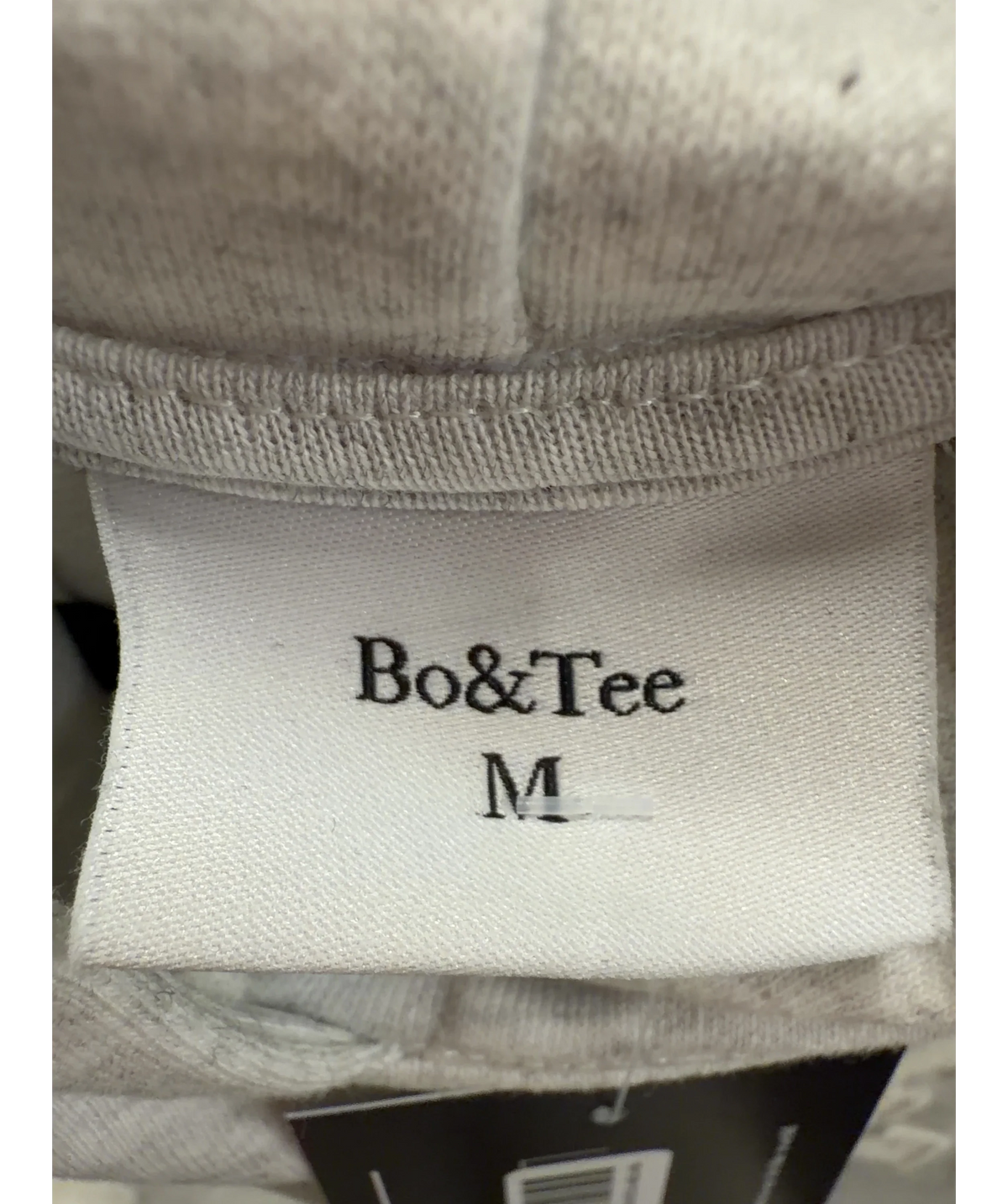 Bo&Tee Grey Oversized Applique Hoodie, size UK M — care label