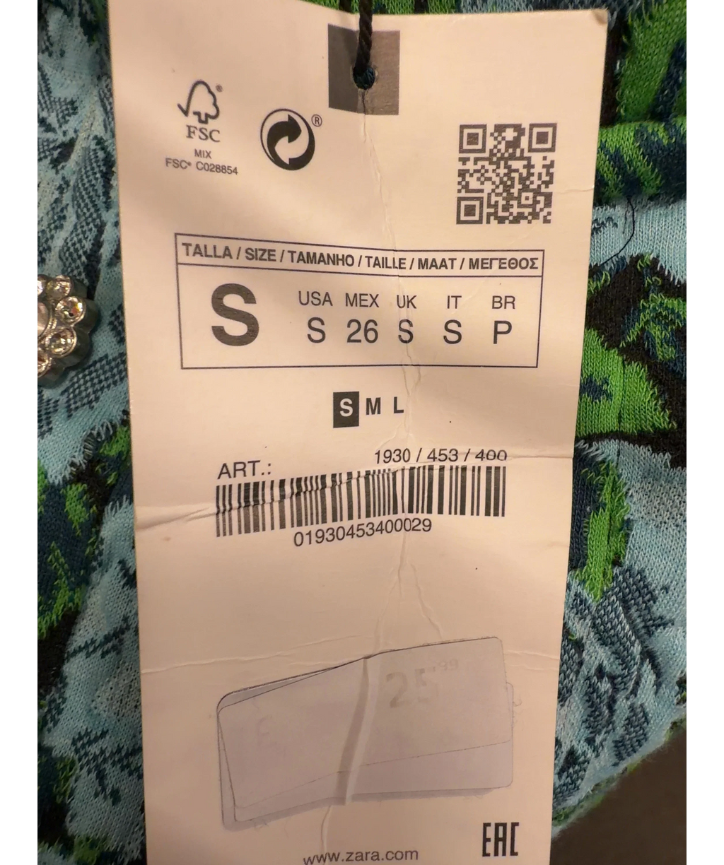 ZARA Blue Colour, size UK S — care label