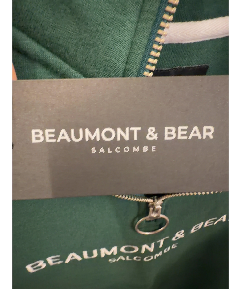 Beaumont & Bear Green Kingswear Unisex Quarter Zip, size UK S — detail