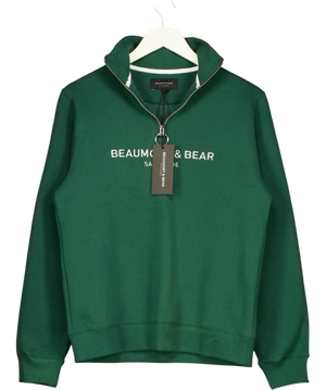 Beaumont & Bear Kingswear Green1/4 Zip Sweatshirt UK S