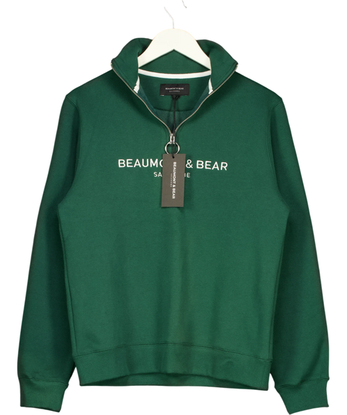 Beaumont & Bear Green Kingswear Unisex Quarter Zip, size UK S — front