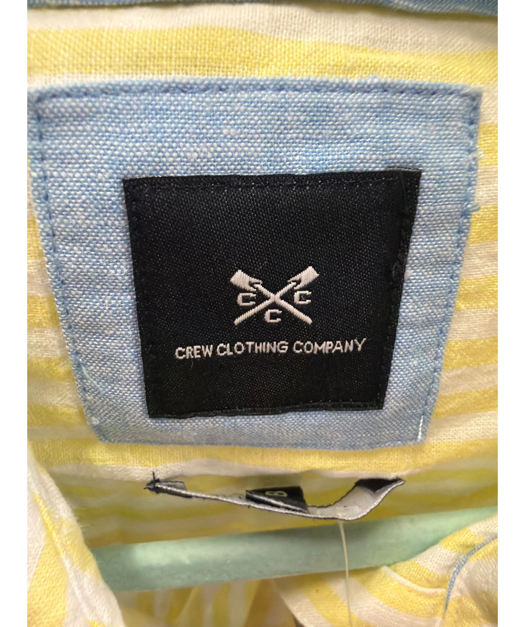 Crew Clothing Yellow Linen Blend Shirt, size UK 8 — detail