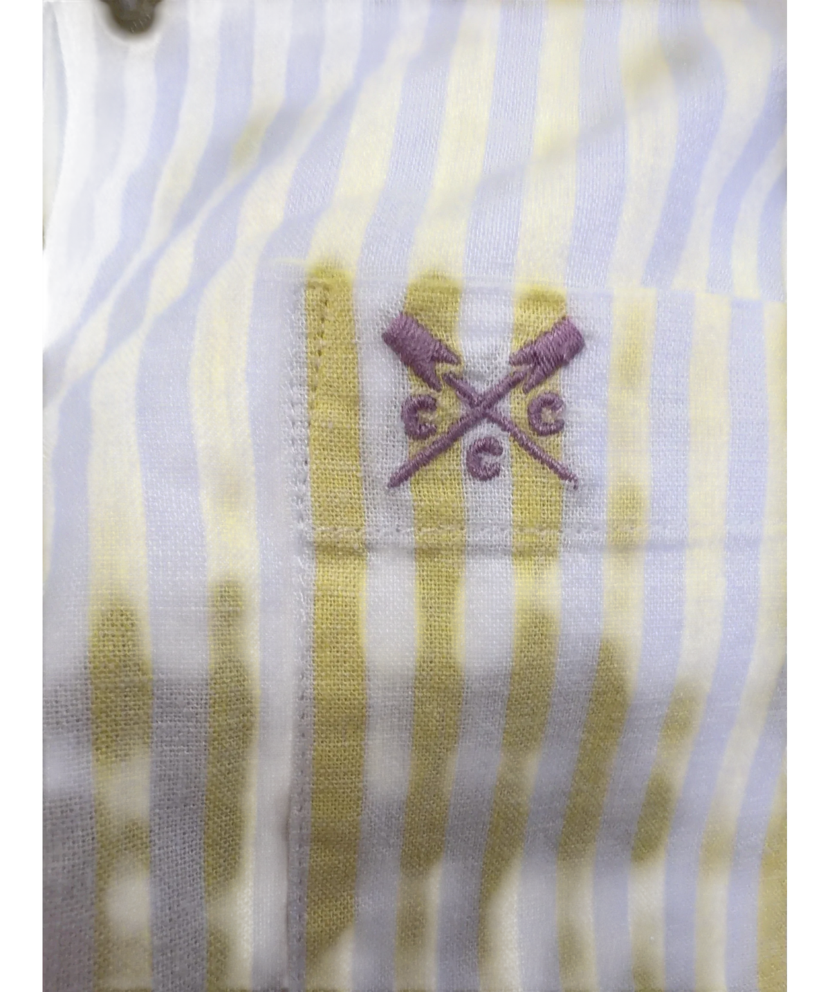Crew Clothing Yellow Linen Blend Shirt, size UK 8 — fabric detail