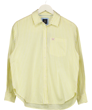 Crew Clothing Linen Blend Shirt Yellow UK 8