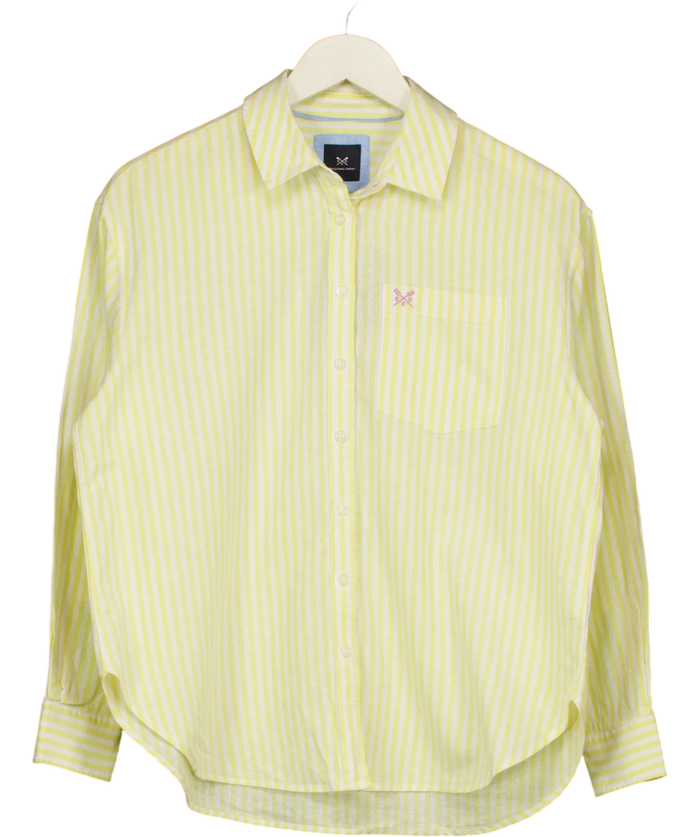 Crew Clothing Linen Blend Shirt Yellow UK 8
