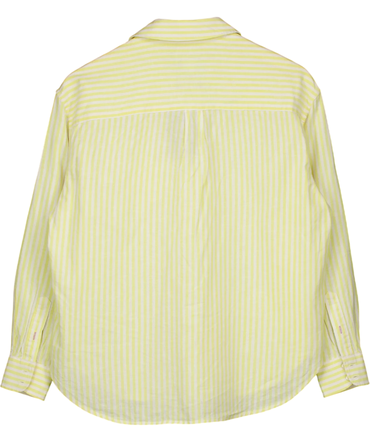 Crew Clothing Yellow Linen Blend Shirt, size UK 8 — back