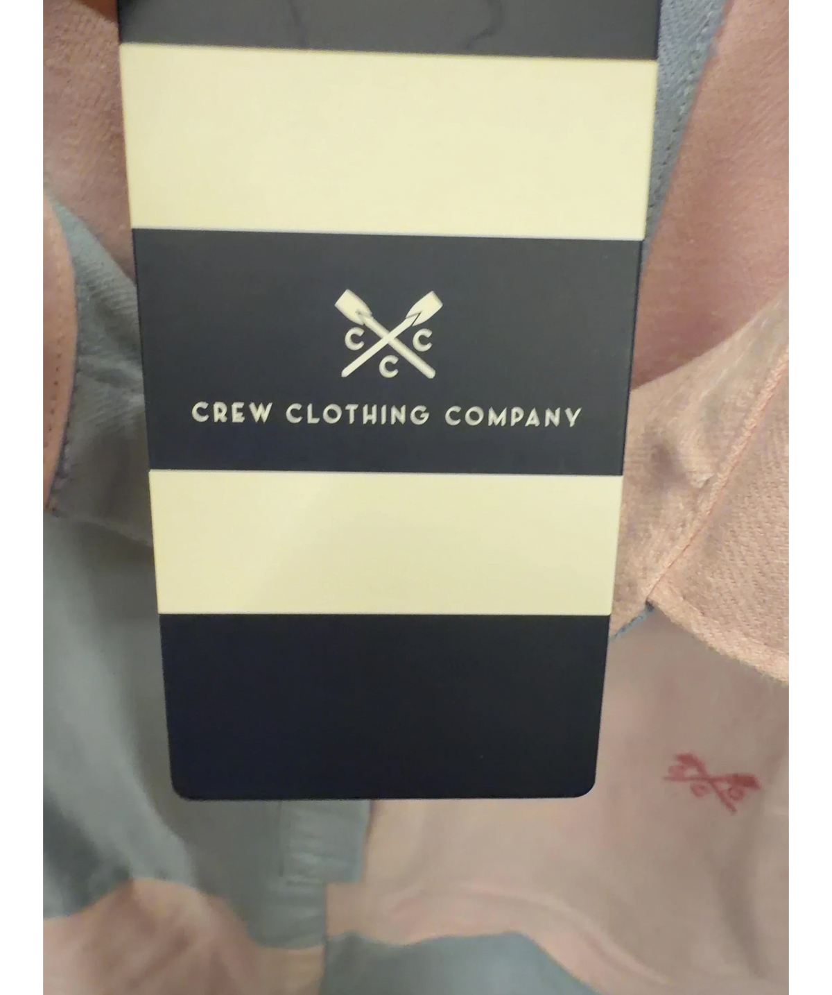 Crew Clothing Pink Cotton Deck Shirt, size UK 6 — detail