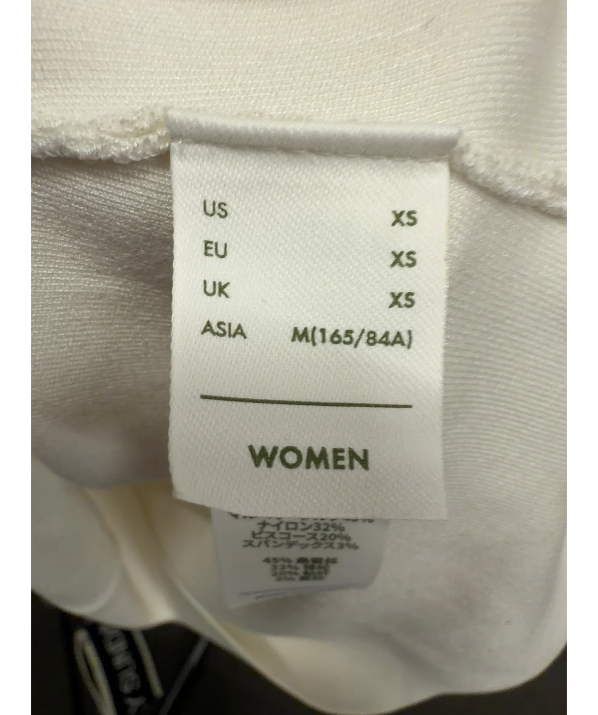 LILYSILK Cream Colour, size UK XS — care label