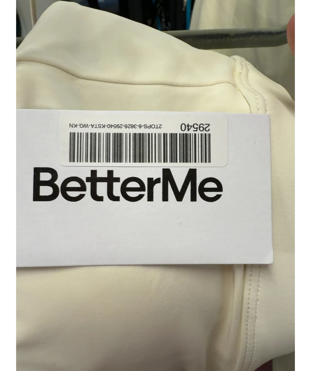 BetterMe Cream activewear crop top, size UK XS — detail