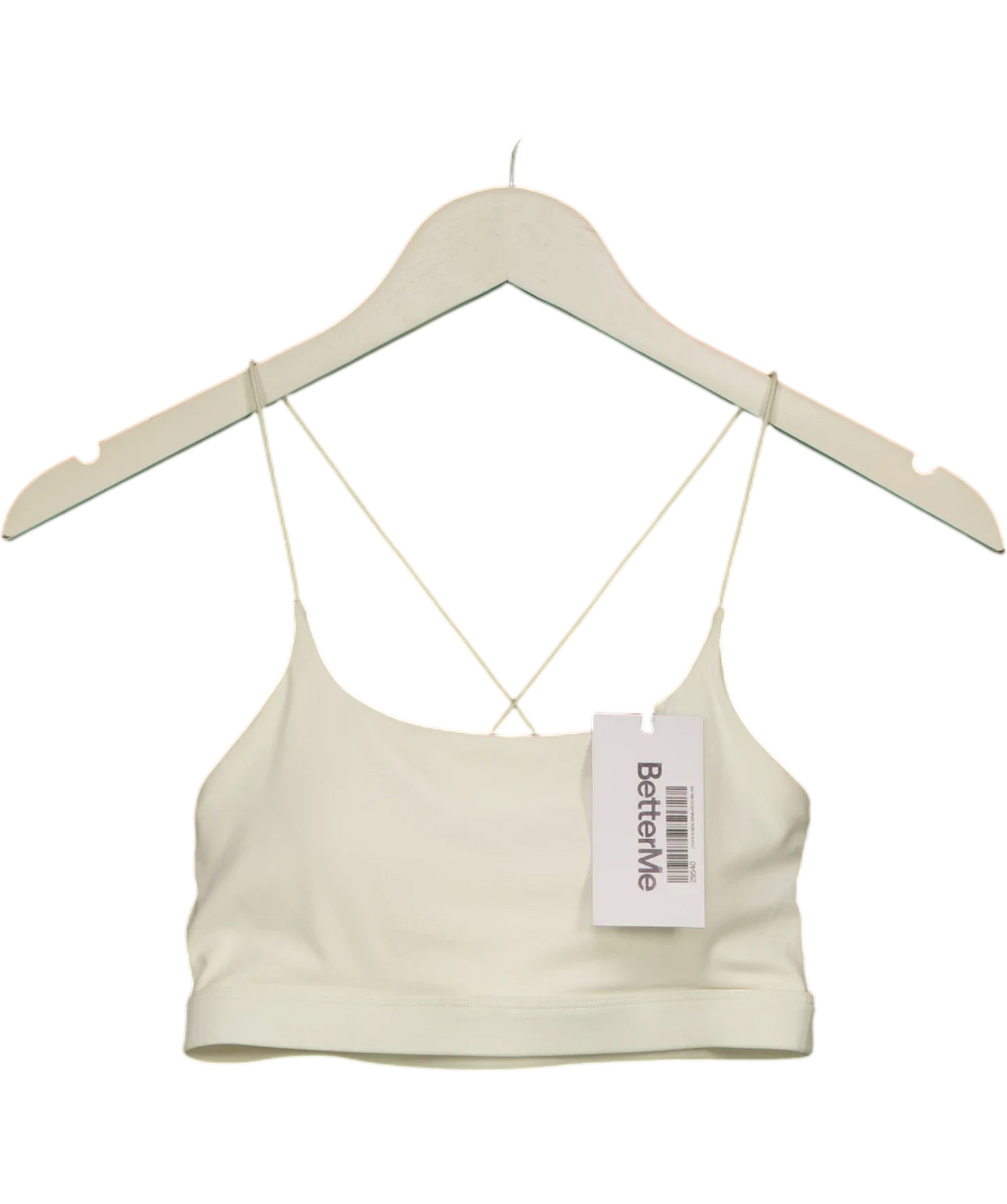 BetterMe Cream activewear crop top, size UK XS — front
