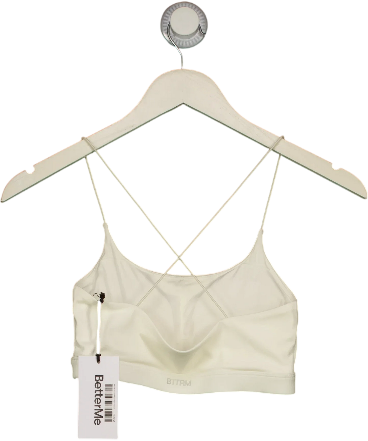 BetterMe Cream activewear crop top, size UK XS — back